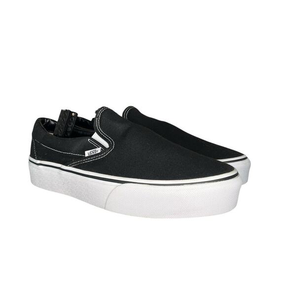 ***SOLD*** Mens Vans Old Skool Slip On Lift Canvas Sneakers Size 10 Black White - Picture 3 of 6